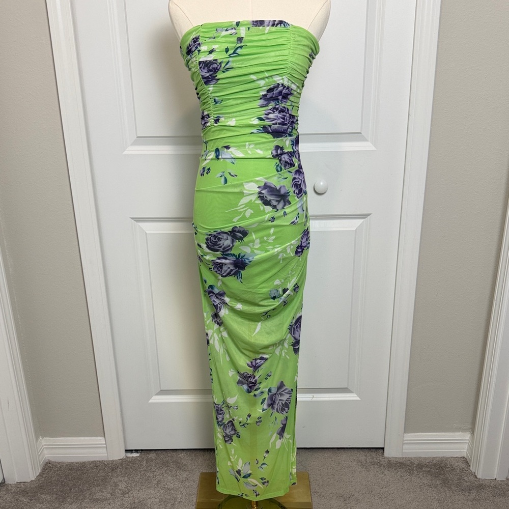 Fashion Nova Strapless Floral Dress